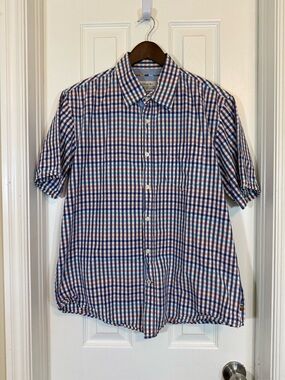 Colours by Alexander Julian Men’s Gingham Short Sleeve Button Down Shirt
